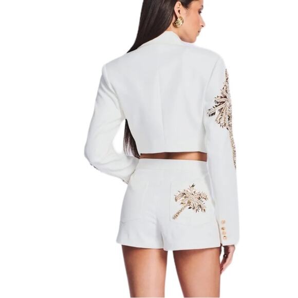 Retrofete Embellished Cropped Blazer Palazza Rare Size Small Retails $895 - Picture 4 of 15